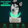 LED Dog Collar Light up Dog Collars 1 Count USB Rechargeable TPU Glow Safety Basic Dog Collars for Large Medium Small Dogs (Cyan)