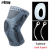 1 Piece Knee Brace Strap Patella Medial Support Strong Meniscus Silicone Compression Protection Sport Knee Pads Running Basket