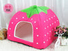 Hot Sale Cute Pet Supplies Dog House Soft Pink Cat Rabbit Bed House Kennel Doggy Warm Washable Cushion Baskets for Puppy Home