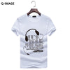 Q-IMAGE New Fashion Mens Short Sleeve T-shirts  2017 Summer Style Slim Men's T-Shirts Brand Clothing Plus Size