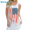 American flag Printed White Tank Top