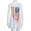 American flag Printed White Tank Top