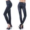 Women Stonewash Denim Skinny Leggings Stretchable Pencil Pants  Faux Jeans Trousers