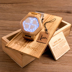 Unique Style LED Bamboo Watch - The Perfect Gift Wrist Watch