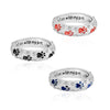 "When I am with my pet..I am complete" Paw printed Ring